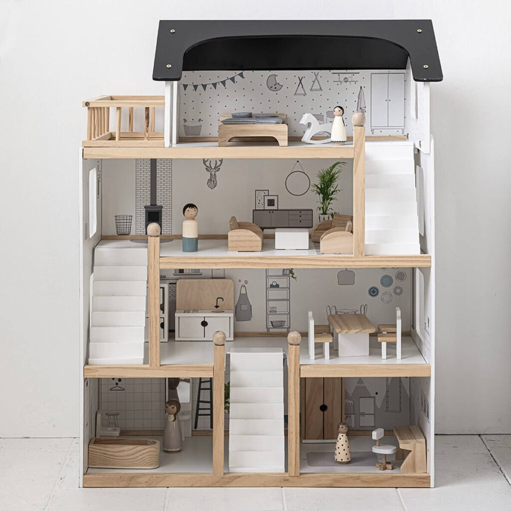 Petite Amélie Poppenhuis Hout XL - Inc. 19-delige Poppenhuis meubels